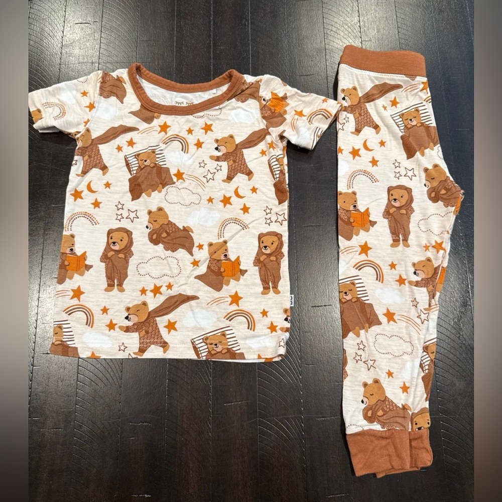 Little Sleepies Size 12-18 months Beary Sleepy SS/Pant PJ Set